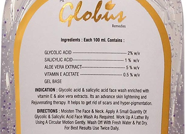 Globus remedies face wash ingredients