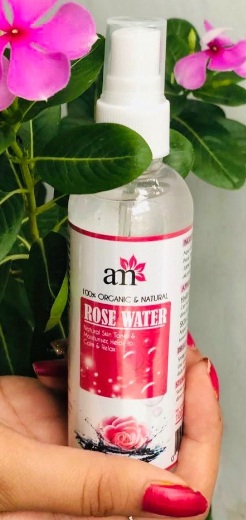 AromaMusk 100% Organic Rose Water Spray for Face & Hair