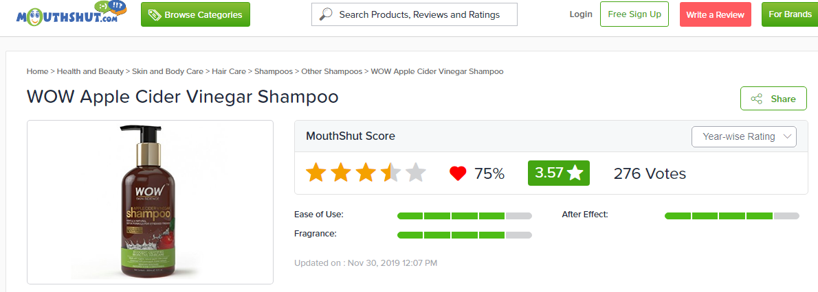 Wow apple cider vinegar shampoo Benefits