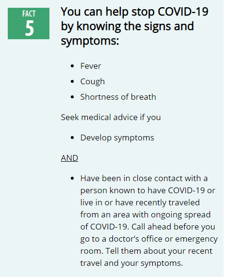 Coronavirus COVID 19 signs symptoms
