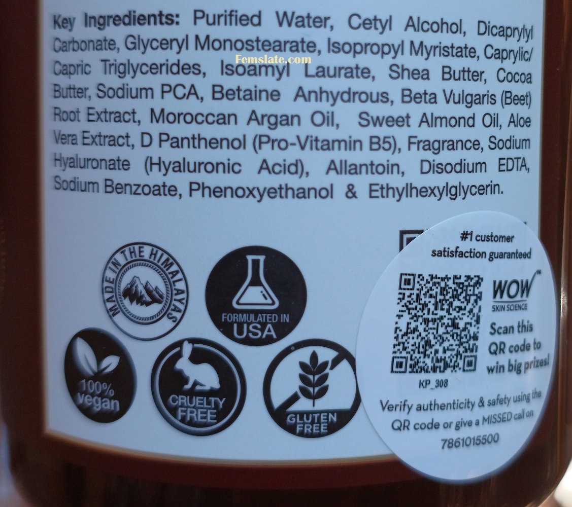 Wow Body Lotion Ingredients